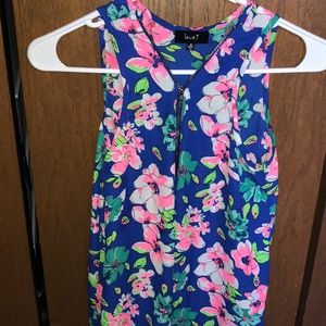 blue flower tank top